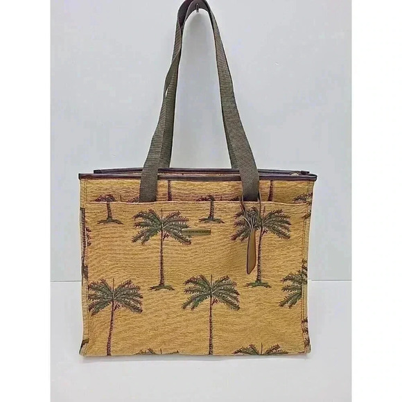 Stratus Ricardo Beverly Hills Tapestry Tote Bag Palm Trees Zipper - Picture 1 of 7